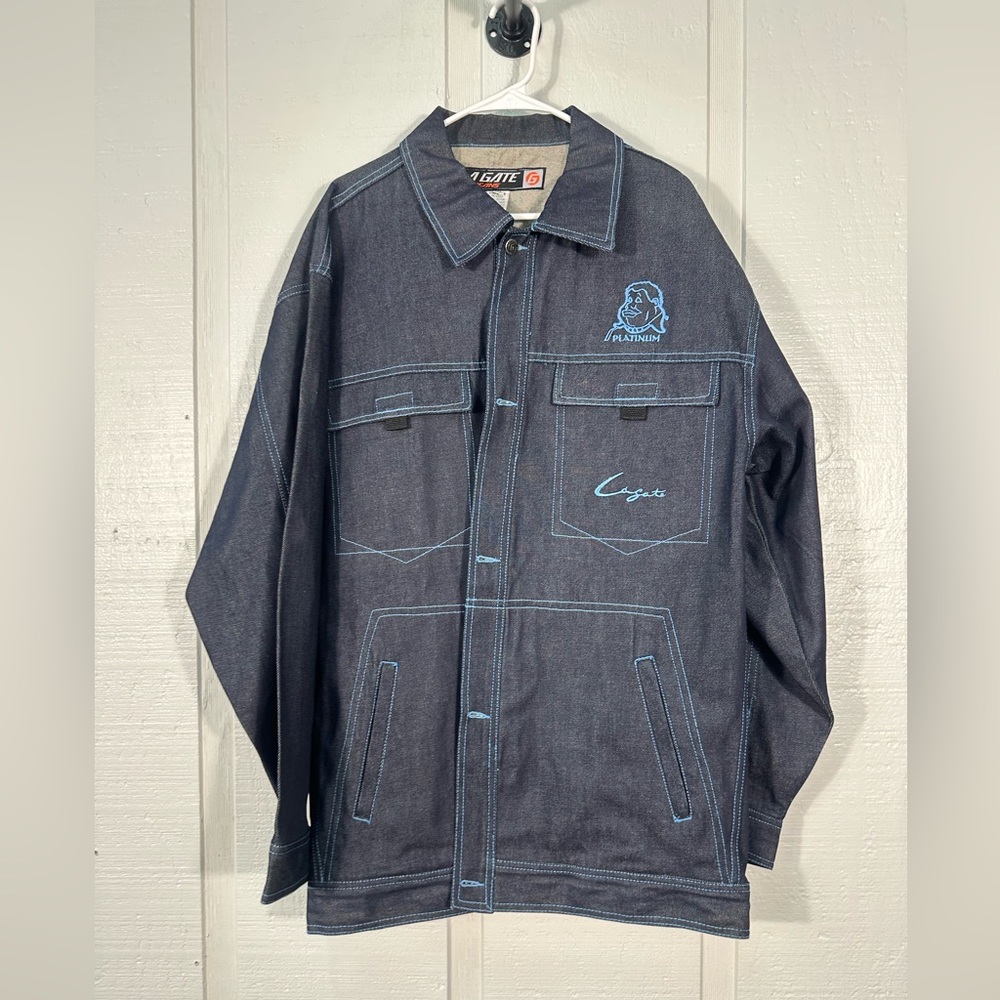 LA Gate Vintage 1990s Men’s Denim “Fat Albert” Embroidered Coat Size XXL EUC